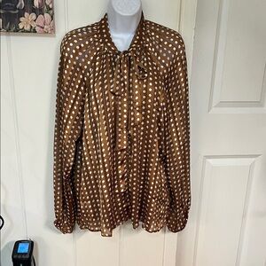 Brown Polka Dot Women's Blouse